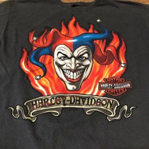 Harley-Davidson Flame Joker  2010 Edmonton T Shirt Black Size L